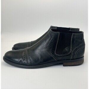 BACCO‎ BUCCI Borelli Chelsea Boots Men's Size 12 Black Italian Artisan Leather